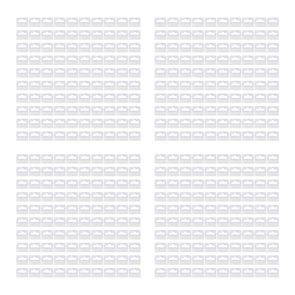 200pcs Clear Self Adhesive Slot Hole Hanging Tabs for Retail Display and Home Organization Waterproof Plastic Hooks