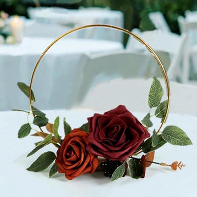 3PCS Artificial Flowers Wedding Wreath Floral Artificial Roses Centerpieces for Sweetheart Table Head Table Ceremony Reception Wedding Decorations