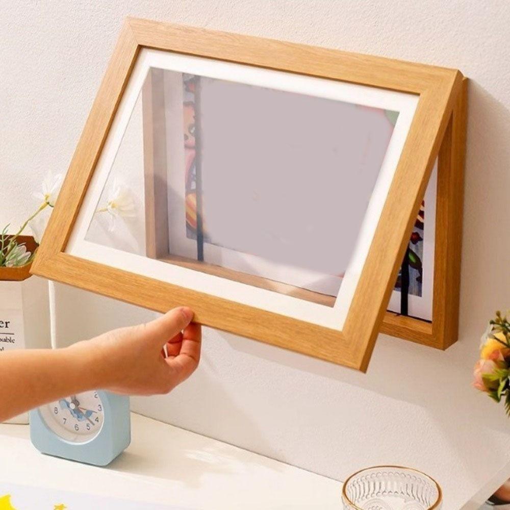 Front Opening Magnetic Flip Photo Frame Elastic Straps A4 Photo Frame Wall Decoration