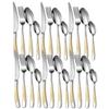 Mirror Finish Gold Plated Stainless Steel Flatware Set - Copper Silverware Rose Gold Cutlery