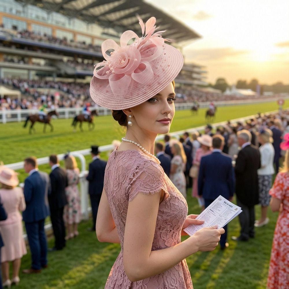 Sweet Vintage Fascinator Hat Elegant 1920s Hair Accessories Mesh Feather Headband  Photography