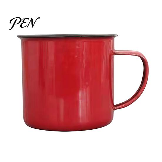 Lead-free Enamelware Vintage Enamel Mug with Handle, Solid Color Heat Resistant Tea Cup Drinking Cup, Durable Portable Tableware for Home Kitchen Use
