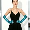 Sexy Lackleder Damen Eng Lange Handschuhe Punk Rock Hiphop Jazz Disco Pole Dance Metallische Fäustlinge Halloween Cosplay
