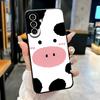 Cartoon Cow Phone Case For Samsung A25 A13 A33 5G A54 A36 A35 A56 A52 A14 Shockproof Soft Cover