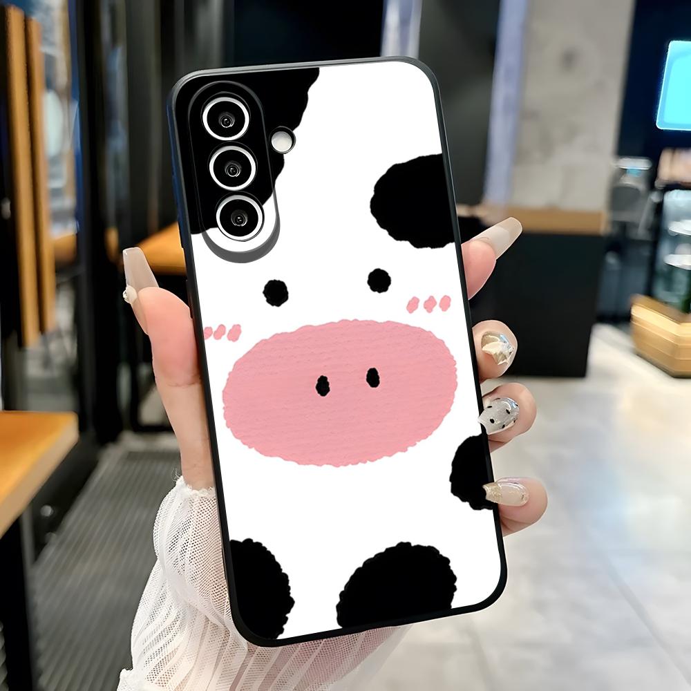 Cartoon Cow Phone Case For Samsung A25 A13 A33 5G A54 A36 A35 A56 A52 A14 Shockproof Soft Cover