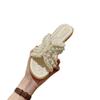 Fairy Wind Pearl Slippers Female Summer Wear 2025 Summer New Korean Version of One-word Drag Flat-soled Soft-soled Beach Shoes Female