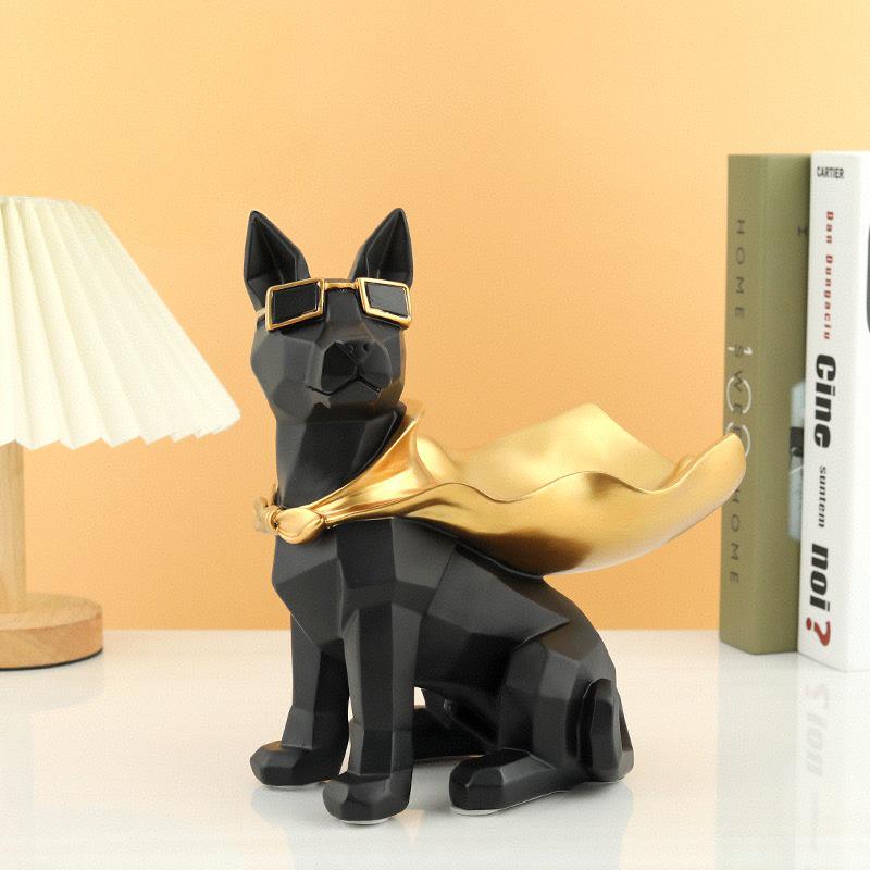 Nordic Doberman Trendy Glasses Desktop Ornament and Candy Storage for Entryway Shoe Cabinet Decor