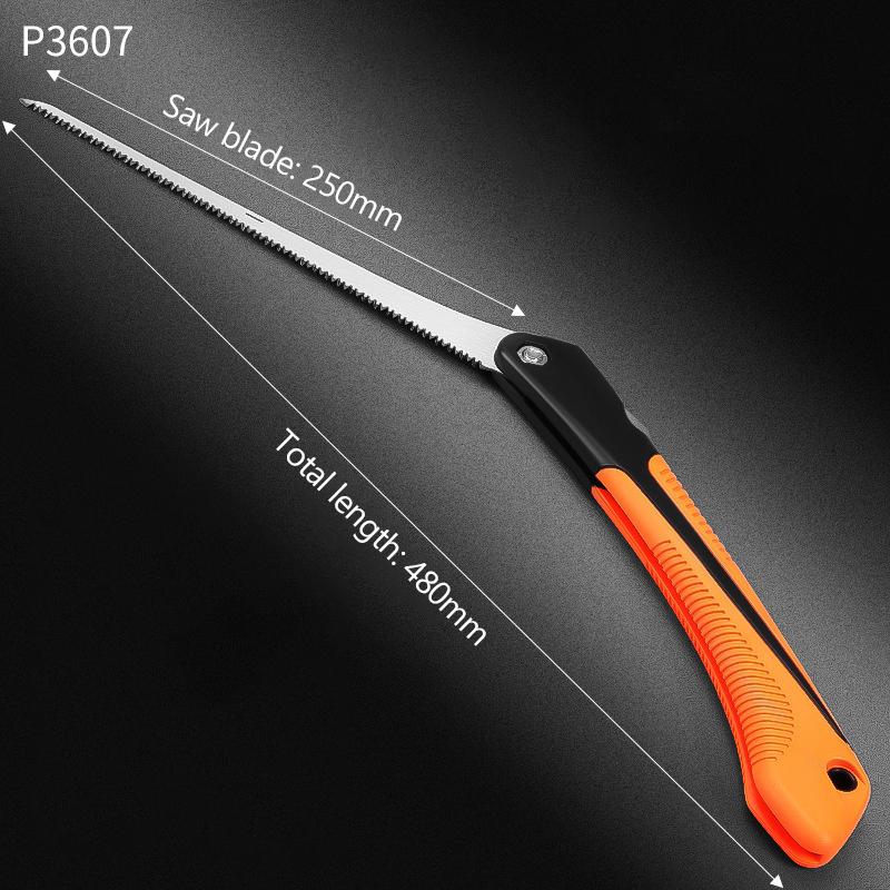 Manual Folding Saw Sk5 Steel One-Button Folding Design Hand Saw Ergonomic Non-Slip Grip Handle Sharp Cutting Wood Garden Saw