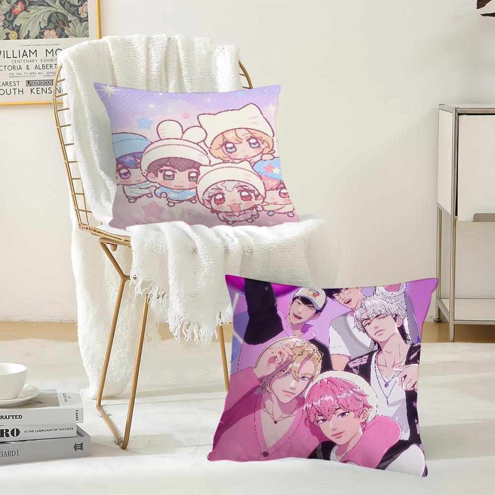 Kpop Style P-Plave Cartoon Pillow Case Suitable For Bedrooms Living Rooms Cars Home Decoration