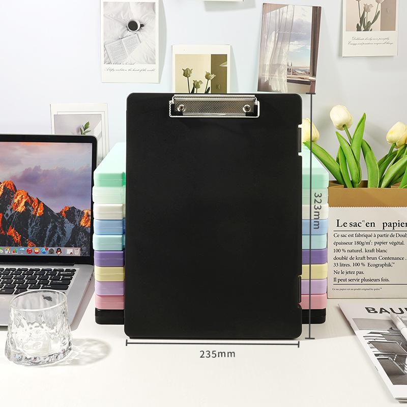

Color transparent folder file box with board clip, multi-functional two-in-one file box and loose-leaf folder чёрный