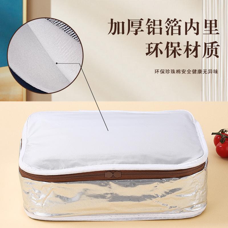 Bolsa Térmica para Fiambrera Papel de Aluminio Rectangular Redonda Gran Capacidad Bolsa Térmica Portátil Bolso Bento para Mujer Niños Bolsa Refrigeradora