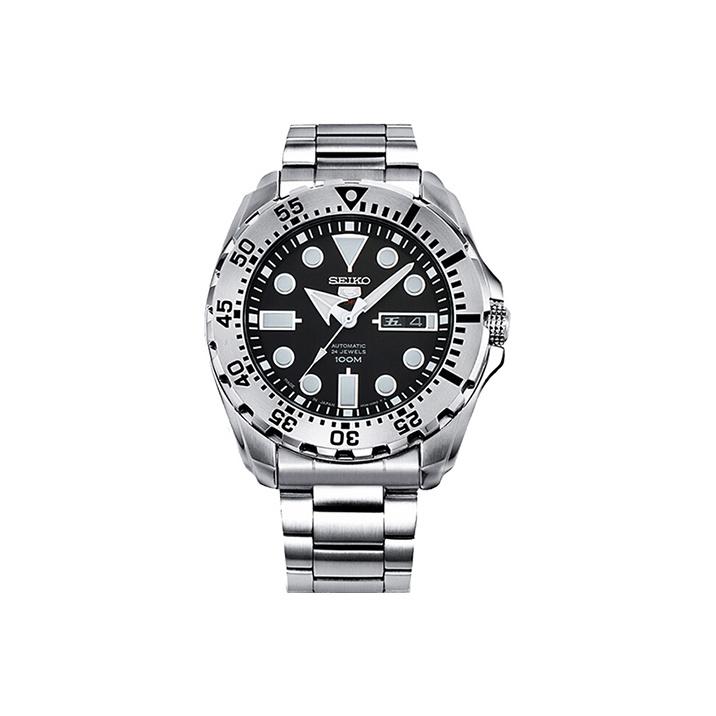 Seiko Automatic Mechanical Movement Stainless Steel Strap Watch Men's Watches Black Dial SRP599J1