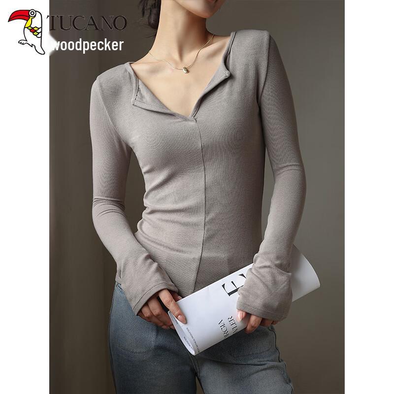 Woodpecker Women's Half-Collar Long-Sleeve Slim-Fit T-Shirt