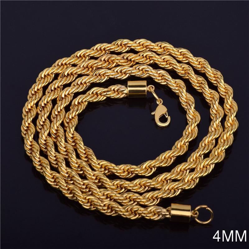 Silver 4MM Twisted Rope Necklace & Bracelet Set - Unisex Fashion Jewelry