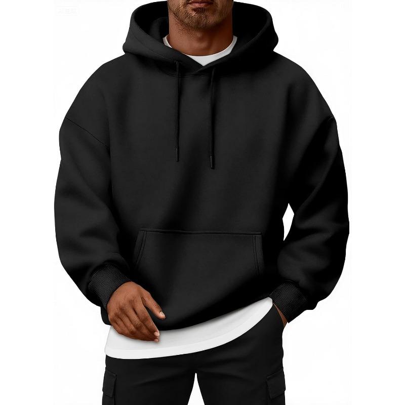 EFAN Oversized Kapuzen-Sweatshirt für Herren mit Fleece-Futter | Herbst/Winter Kapuzenpullover mit Kordelzug und Taschen für das Fitnessstudio 2XL
