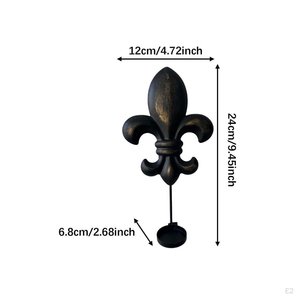 2 Pieces Iron Wall Candle Sconces Rustic Retro Ornament Candleholder Decorative for Bedroom