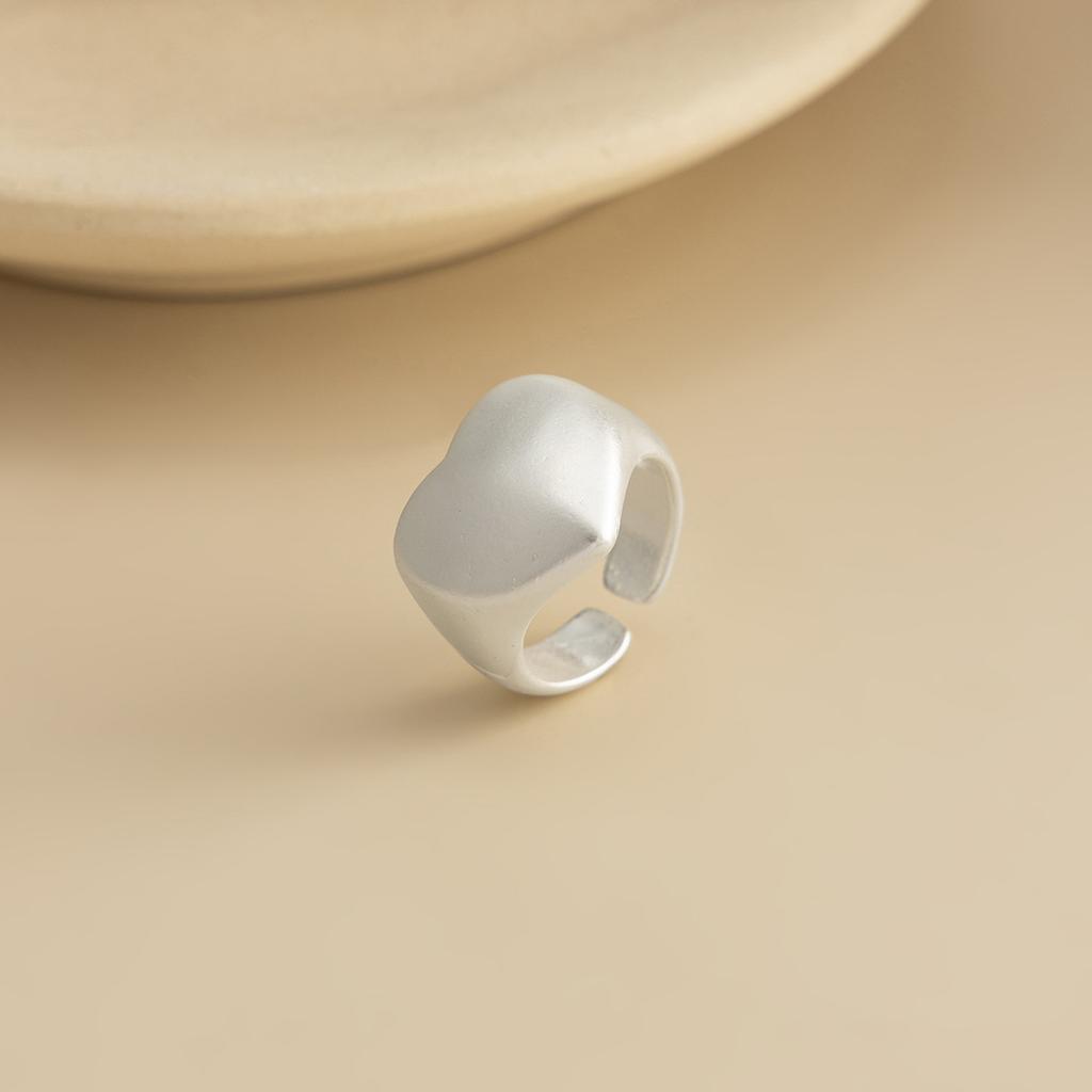 Fashionable Sliver Color Matte Wide Edge Rings for Women Cool Style Irregular Alloy Featuring Open Ring Unisex Jewelry Gift