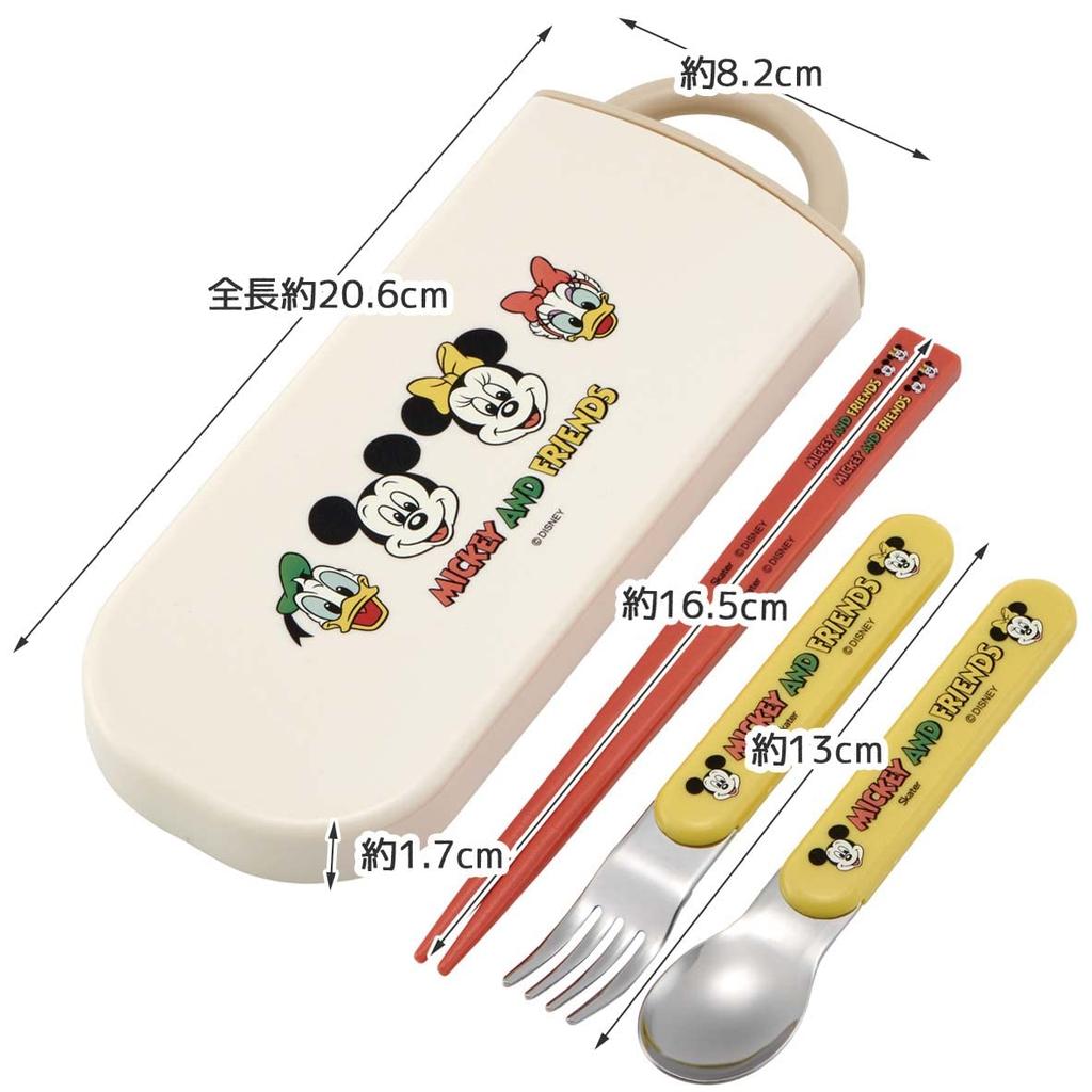 Skater Trio Set of and Disney Mickey Mouse Cooking for Made In Chopsticks, Spoon, Fork, & Friends, Kids, Antibacterial, Japan, TACC2AG-A
