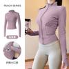 Sunscreen Clothes Stand-up Collar Tight Sports Jacket Women's Yoga Clothes Top Zipper Cardigan Running Fitness Clothes Jacket Long Sleeves