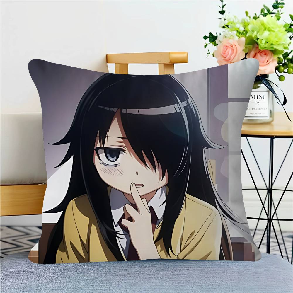Anime T-Tomoko-Kuroki Decorative Room Aesthetics Pillow Case Home Decor Bedroom Sofa Bed Couch Pillow Cover 45x45