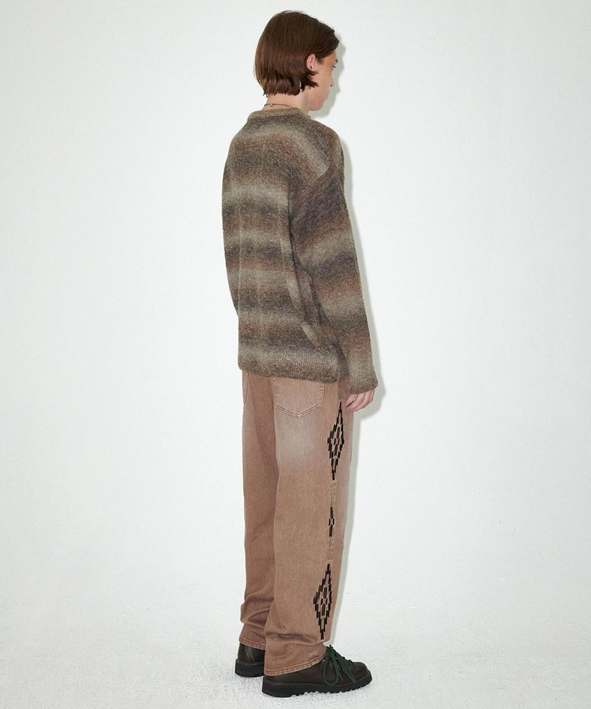 MAHAGRID Varsity Logo Gradation Knit Sweater Brown(Mg2Efmk606A)