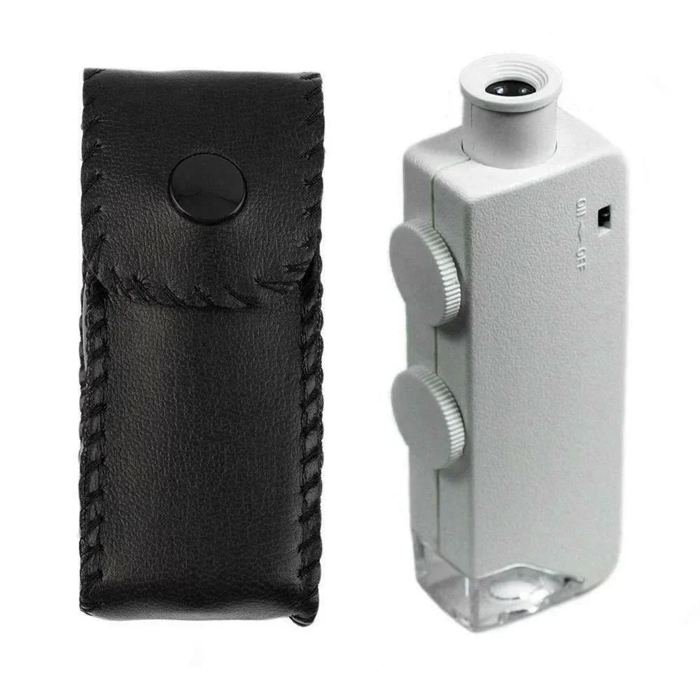 Miniature 160X 200X Zoom Lighted Microscope Jewelers Loupe Magnifying Glass Convenient and Portable Magnifying Tool