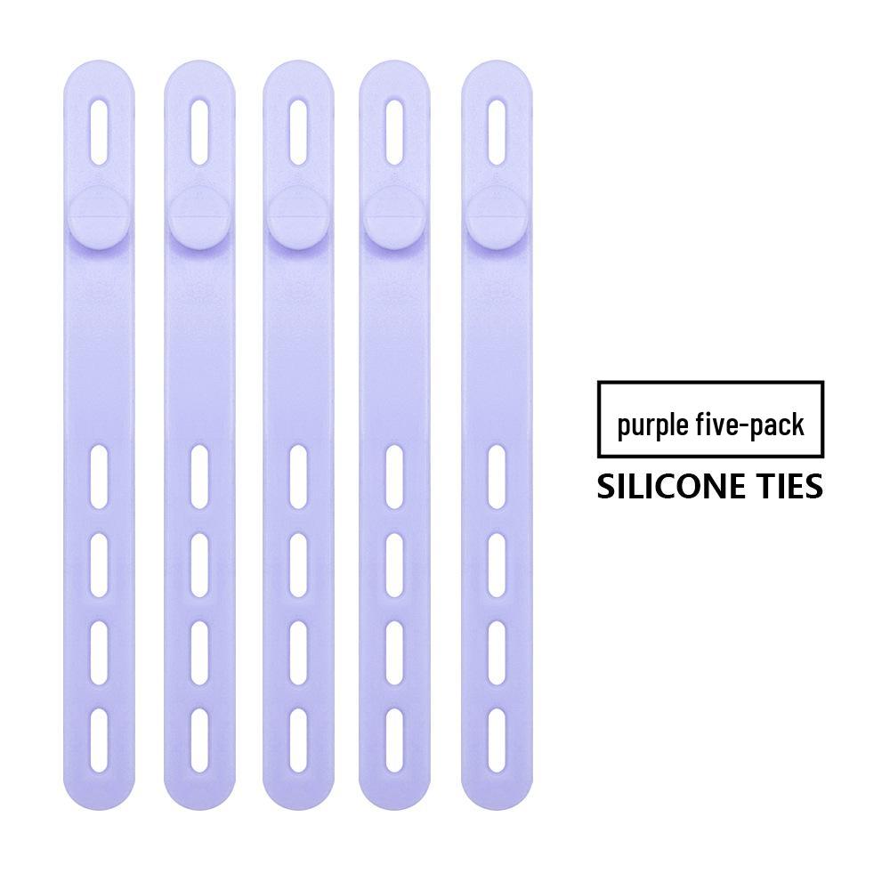 

5-Pack Silicone Cable Organizers: Versatile Ties & Winders for Cords