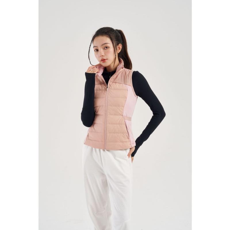 

Зима новая оснастка топ 90 флис уличный спорт короткий женский талия без рукавов куртка подкладка легкий пуховик L розовый