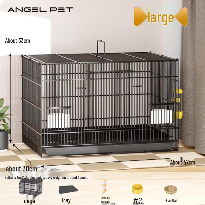 Indoor Guinea Pig Cage with Toilet, Anti-Spray Urine Protection, and Special Villa Design