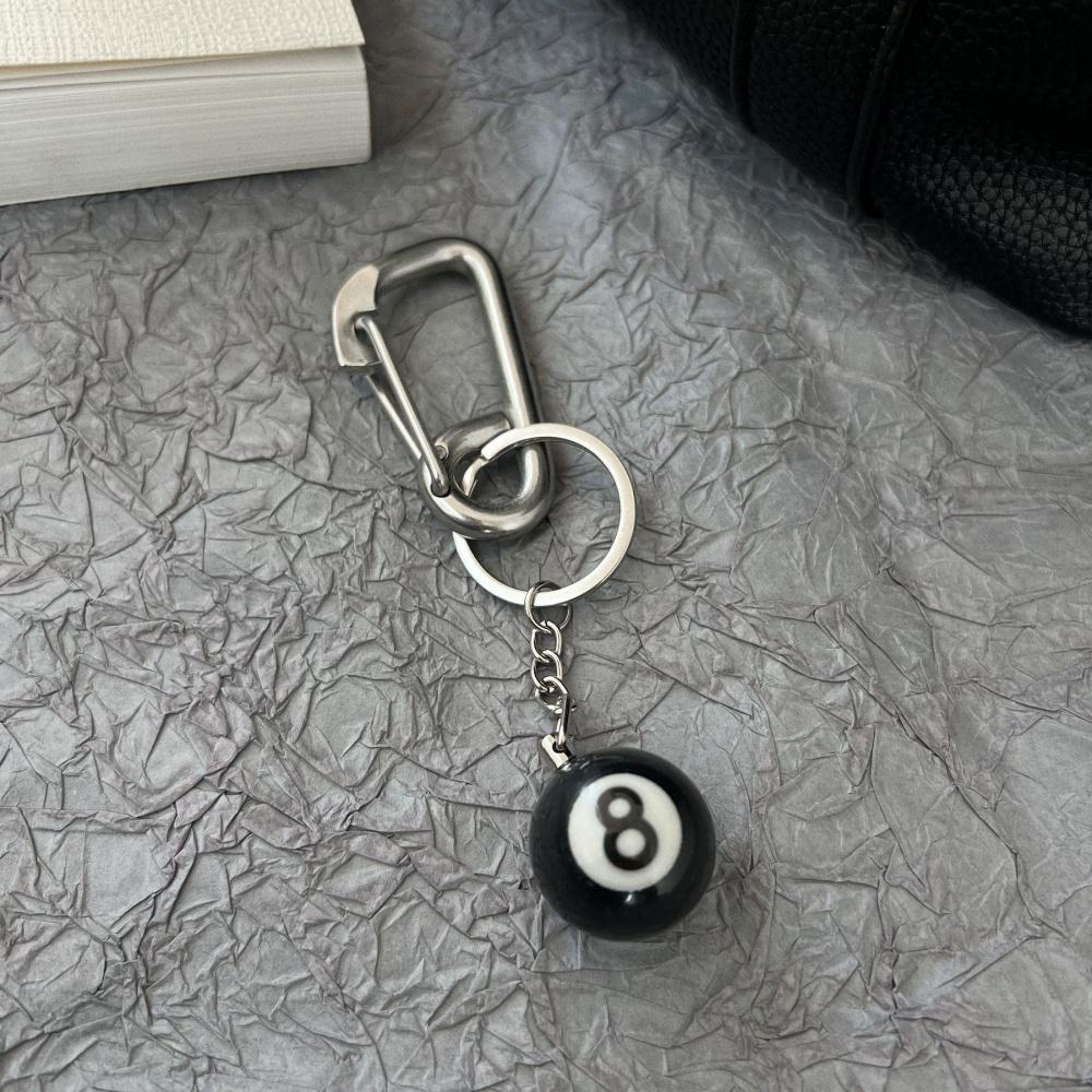 3D Black No 8 Billiard Keychain Lucky Dice Beer bottle opener Fashion Creative Women Men Solid Metal Carabiner Pendant Gifts