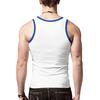 Men Sport Vest Round Neck Sleeveless Block Vest Slim Fit Color Fitness Tops Stretchy Bottoming Tops