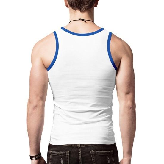 Men Sport Vest Round Neck Sleeveless Block Vest Slim Fit Color Fitness Tops Stretchy Bottoming Tops
