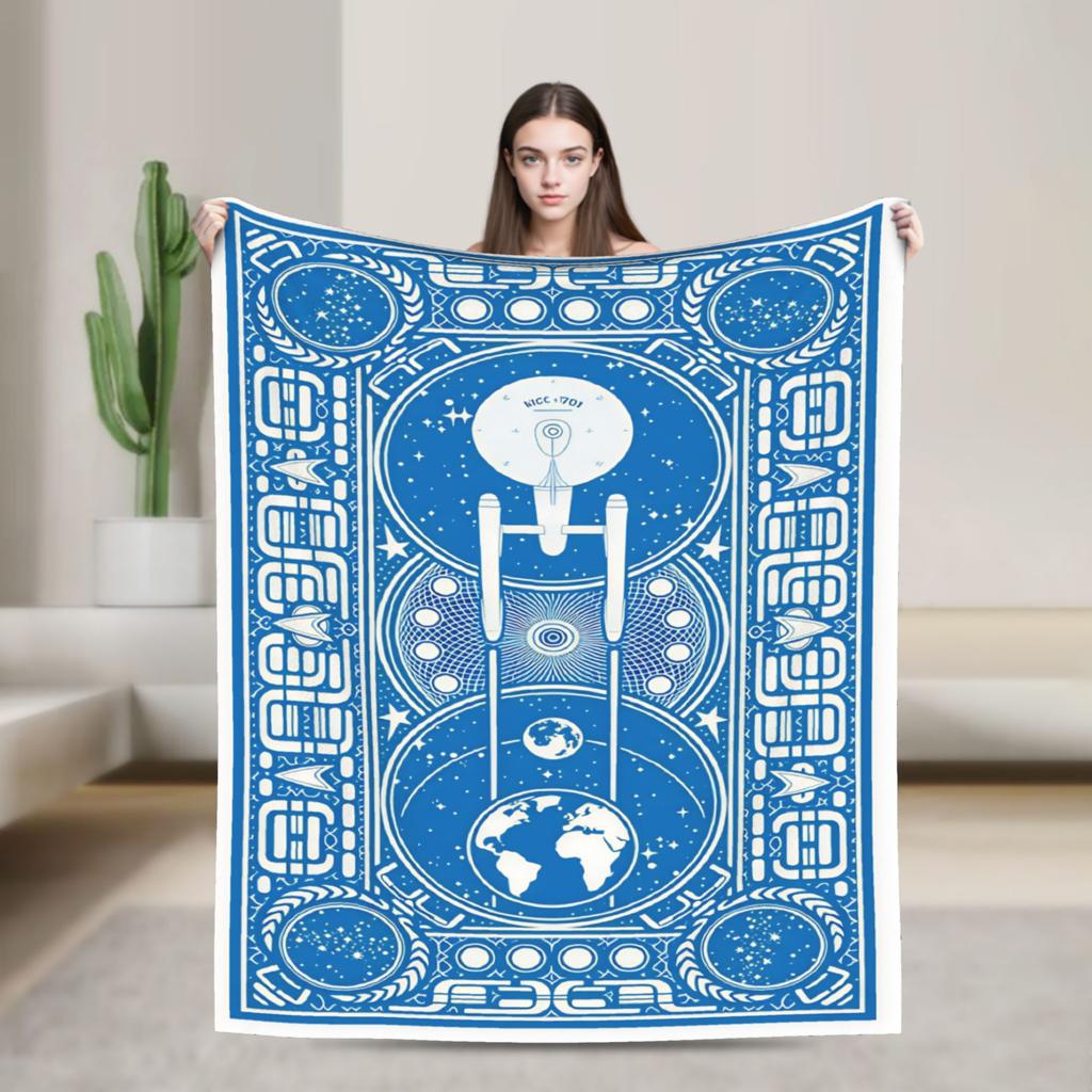 Soft Warm Blanket Travel Office S-Star T-Trek Ship Movie Throw Blanket Flannel Bedspread For Living Room Print Sofa Bed Cover
