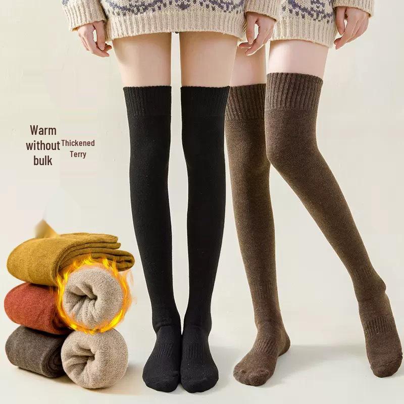 

Женские флисовые гольфы до колена с эффектом формирования ног - Осенне-зимние Теплые, Утолщенные, Эластичные, Низкое давление Terry Mid-Calf Sock кофейный