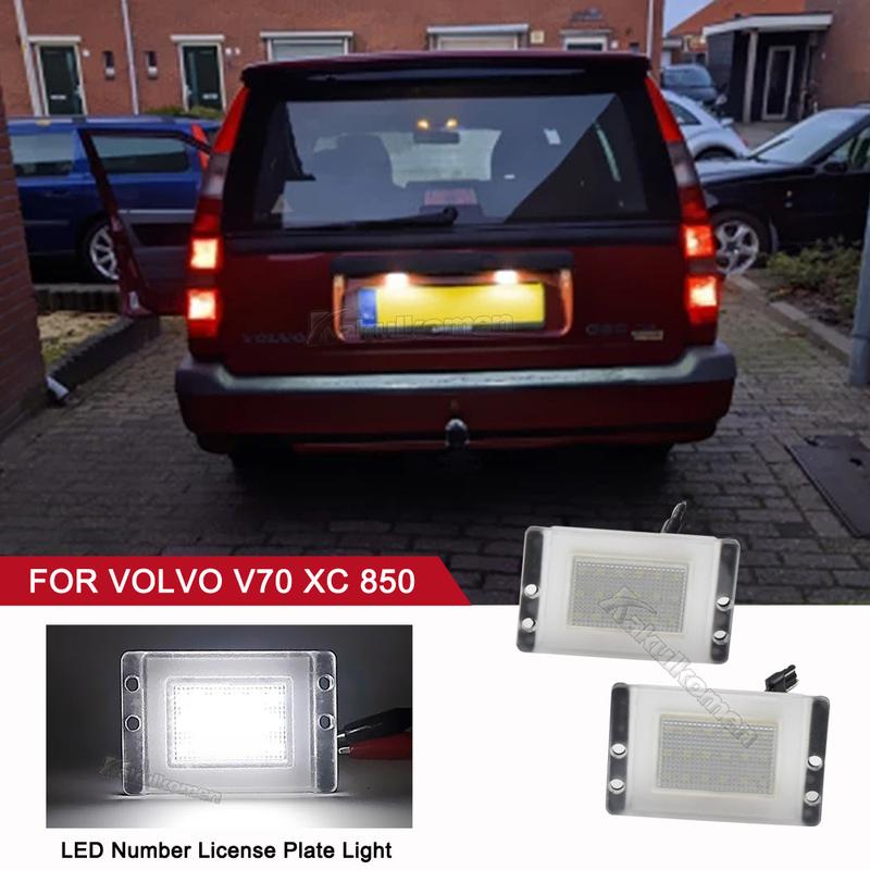 12V LED Number Plate Lamp For Volvo V70 XC 1997-2000 V70 1997-2000 850 1991-1996 White License Plate Light Assembly