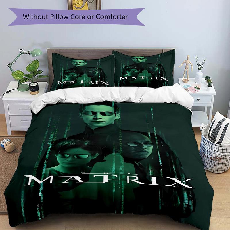 3pcs Matrix, Neo Duvet Cover Set, 1 Duvet Cover + 2 Pillowcases (No Insert), High-Definition Print for All Seasons,Durable Yy251103055