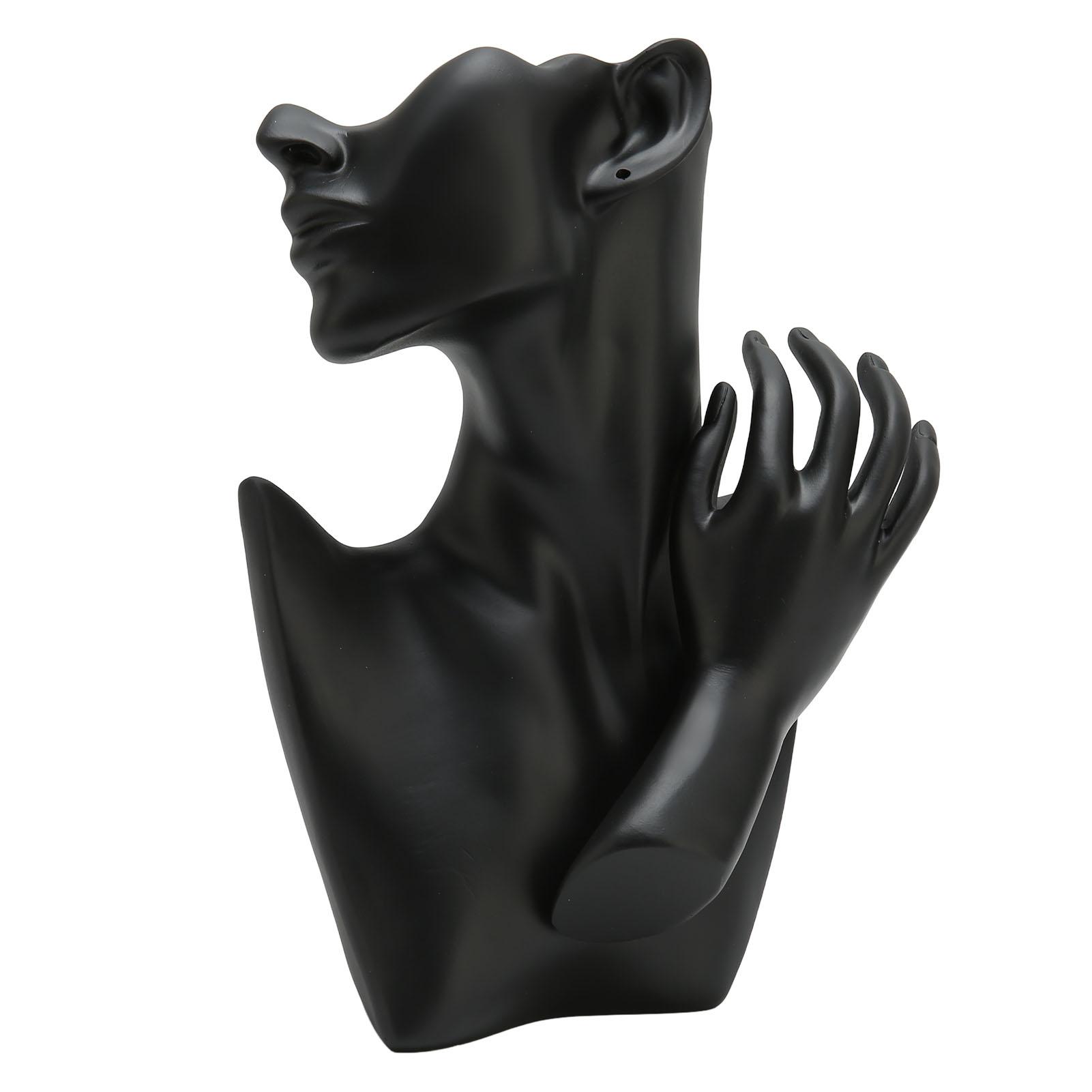 

Набор манекенов для украшений Черная смола Реалистичный Художественный Стенд для демонстрации серег, ожерелий, колец для магазина