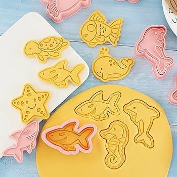 Sea Animal Fish Cutters with Stamp 8 Pieces