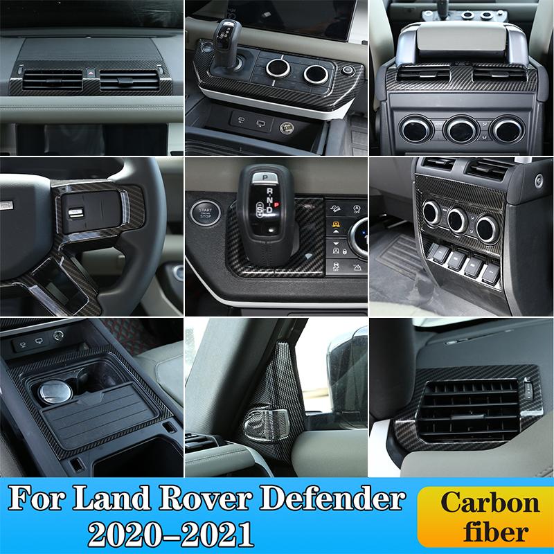 ABS Carbon Fiber For Land Rover Defender 110 2020-2026 Car Interior Modification Protection Cover Decorative Patch Accessories