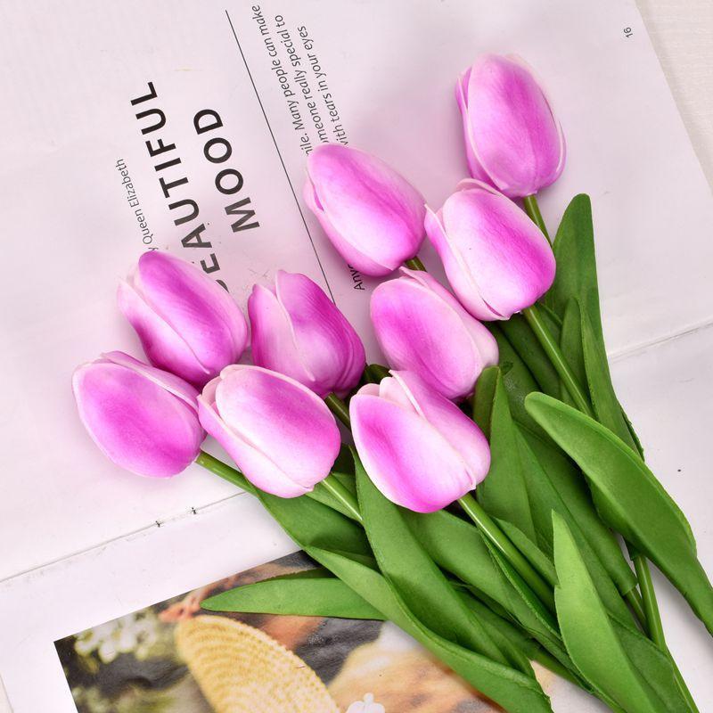 10PCSTulip Artificial Flower Fake Flower Silk Flower Wedding Photography Home Decoration Artificial Flower
