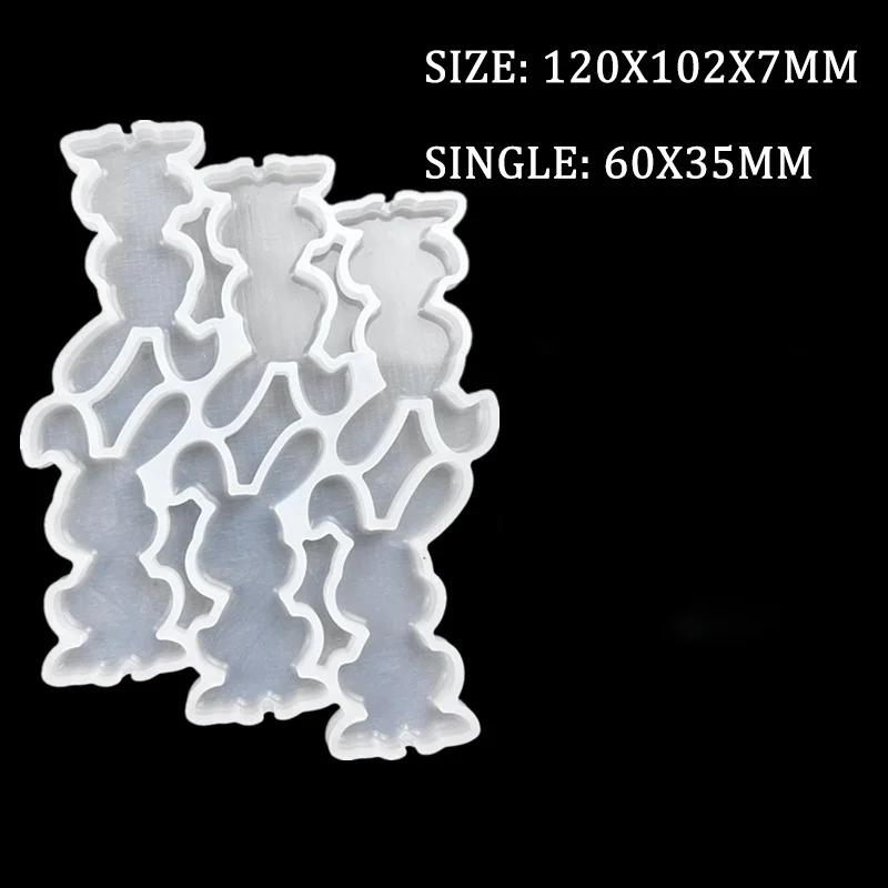 Easter Bunny Design Lollipop Silicone Mold Cute Bow Rabbit Chocolate Candy Mould Cake Decorating Tools for Easter Cupcake Cookie