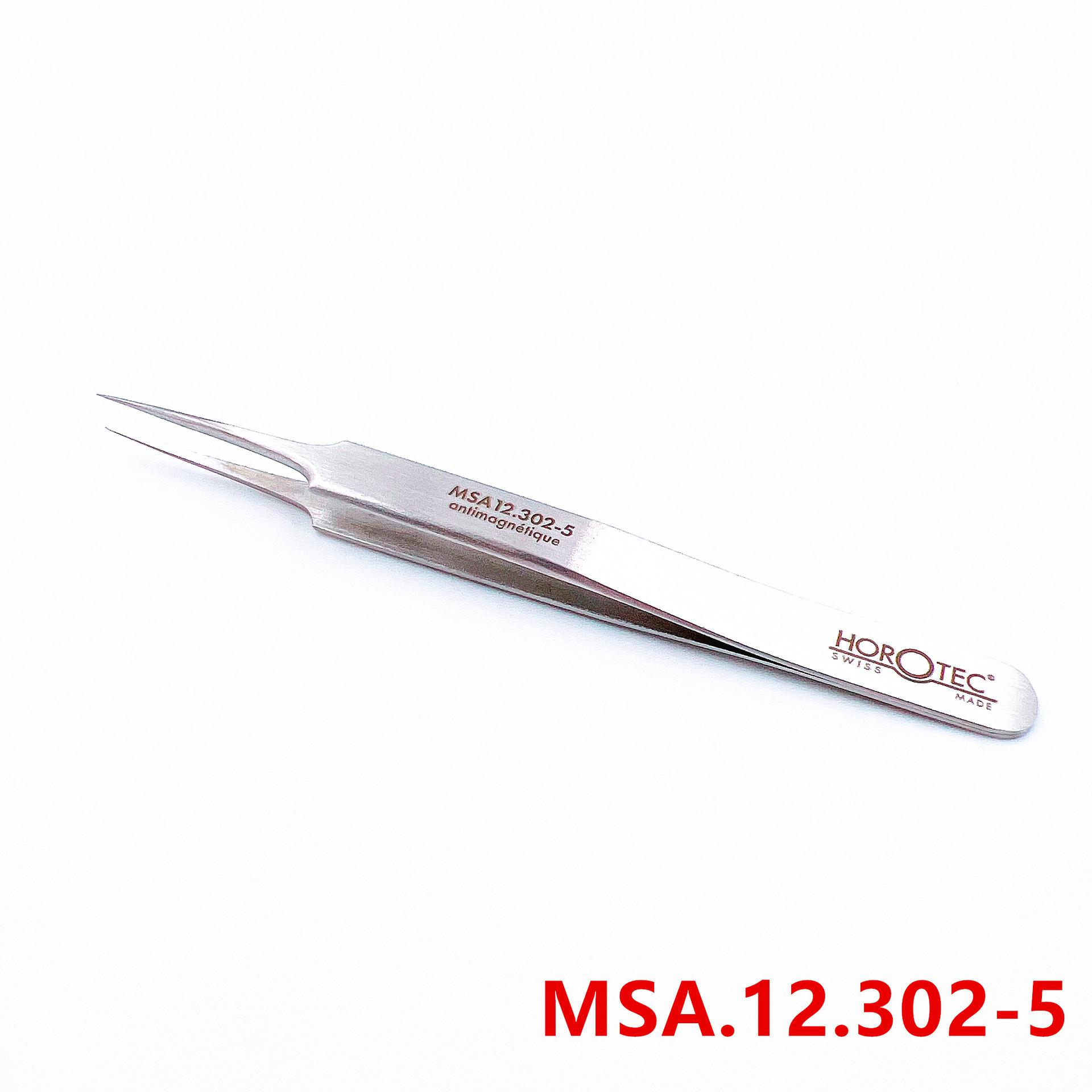 Swiss HOROTEC MSA12.302-5 Anti-magnetic Hairspring Tweezers - Watch Tool Accessory No