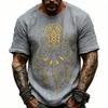 Men's Linen Short Sleeve T Shirt with Print Crew Neck Casual Loose Fit Lightweight Summer Top for Everyday Wear
