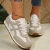 Fashion Women's Contrast Color Casual Sneakers Comfort Non Slip Soft Sole Walking Shoes Woman Fashion Black White Striped Flat Sneakers