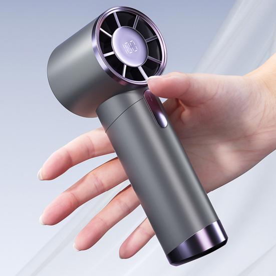 Ręczny wentylator z silnikiem bezszczotkowym 120 prędkości wiatru Silny przepływ powietrza Wyświetlacz cyfrowy Niski poziom hałasu Akumulatorowy osobisty wentylator chłodzący