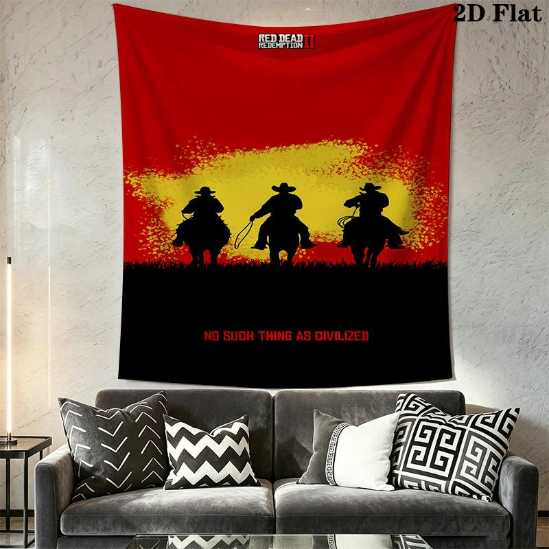 Red Dead Redemption Pattern Home Decor Tapestry, Wall Hanging, Decorative RV Wall Cloth.SGT0917213