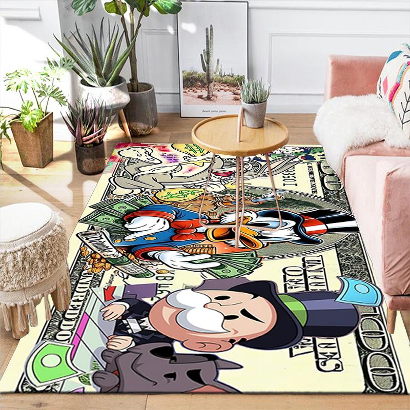 1Pc Money Cartoons Rug, Office Carpet Indoor Outdoor Doormat, Non-Slip, Comfortable, Living, Christmas Halloween, Xmas Gift S1939