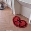 Bow Girl Tufted Carpet Heart Shape Floor Mat Rug Anti Slip Absorbent Window Bedroom Bedside Coffee Table Floor Mats