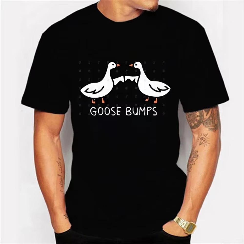 

Men Oversized T Shirt Goose Bumps Harajuku Streetwear Tshirts Man 2024 Fashion Casual Loose Clothing Hip Hop Y2K T-shirt Tops XXXXXL чёрный
