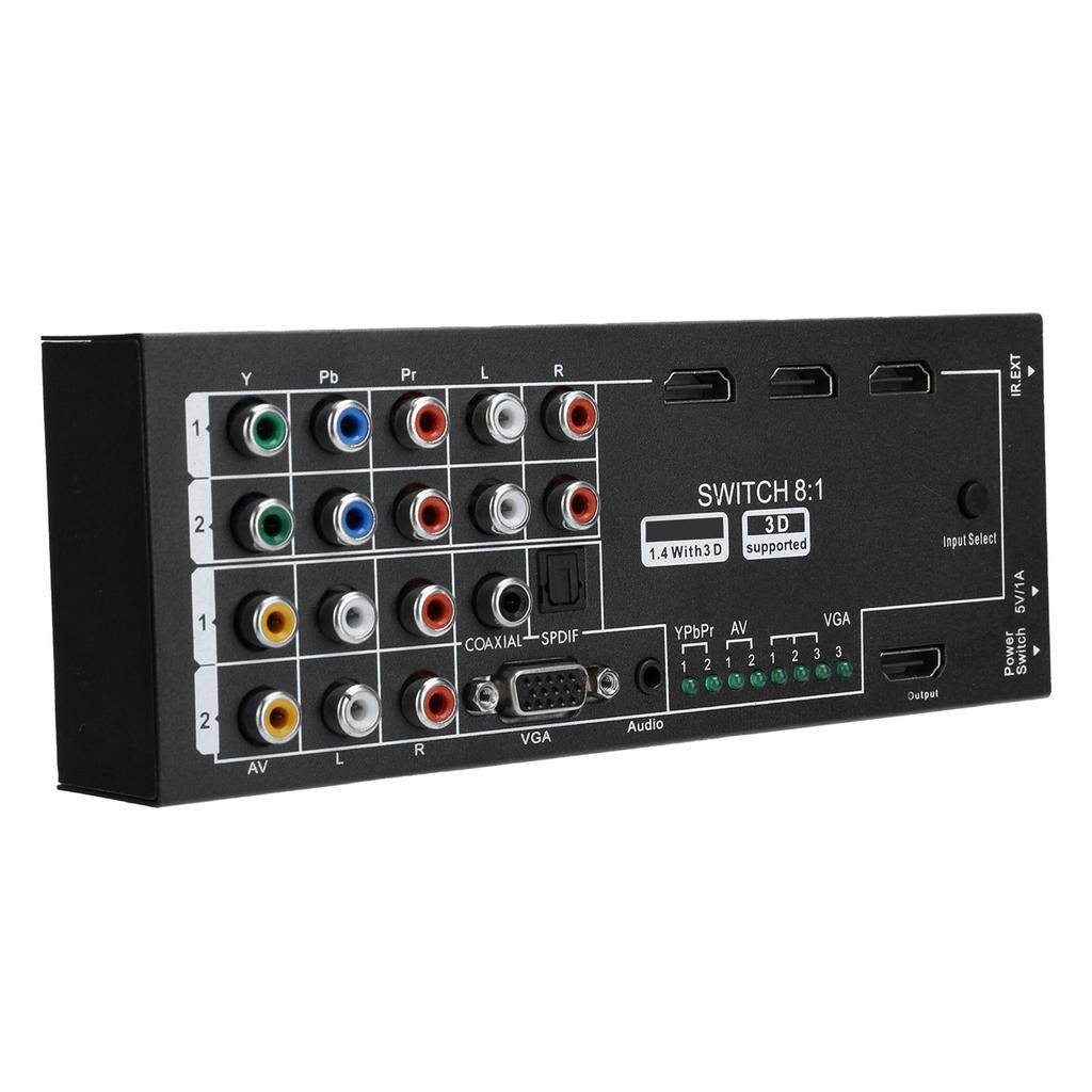 M001 Multifunktionaler HDMI-o-Extraktor-Switcher mit 8 Eingängen zu 1 HDMI-Ausgang